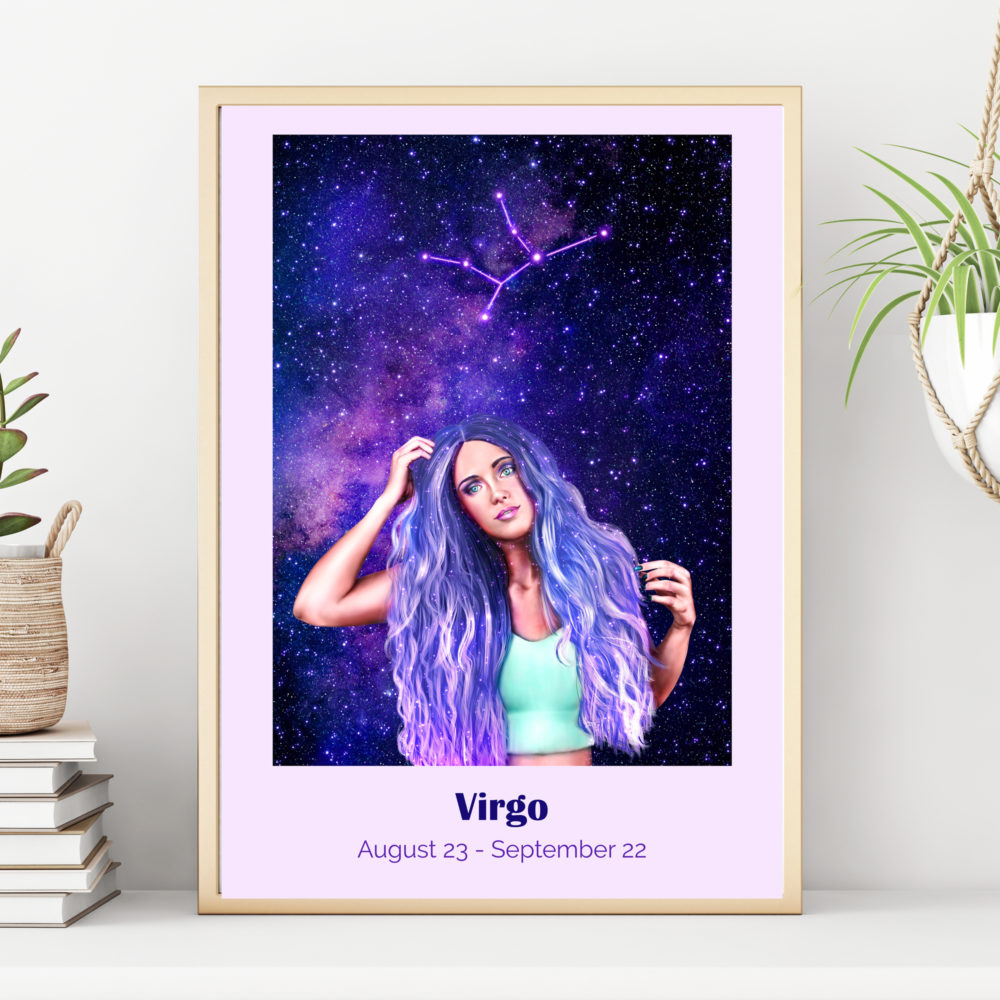 Virgo Zodiac Sign Printable Poster (3 sizes) - Magda Design - Printable ...
